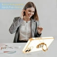 thumbnail image 4 of iPhone 12 Case with 360° Rotatable Ring Holder Magnetic Kickstand, Shiny Plating Gold Edge, Slim Soft TPU Shockproof Protective Cover for Women, Men, White, 4 of 14