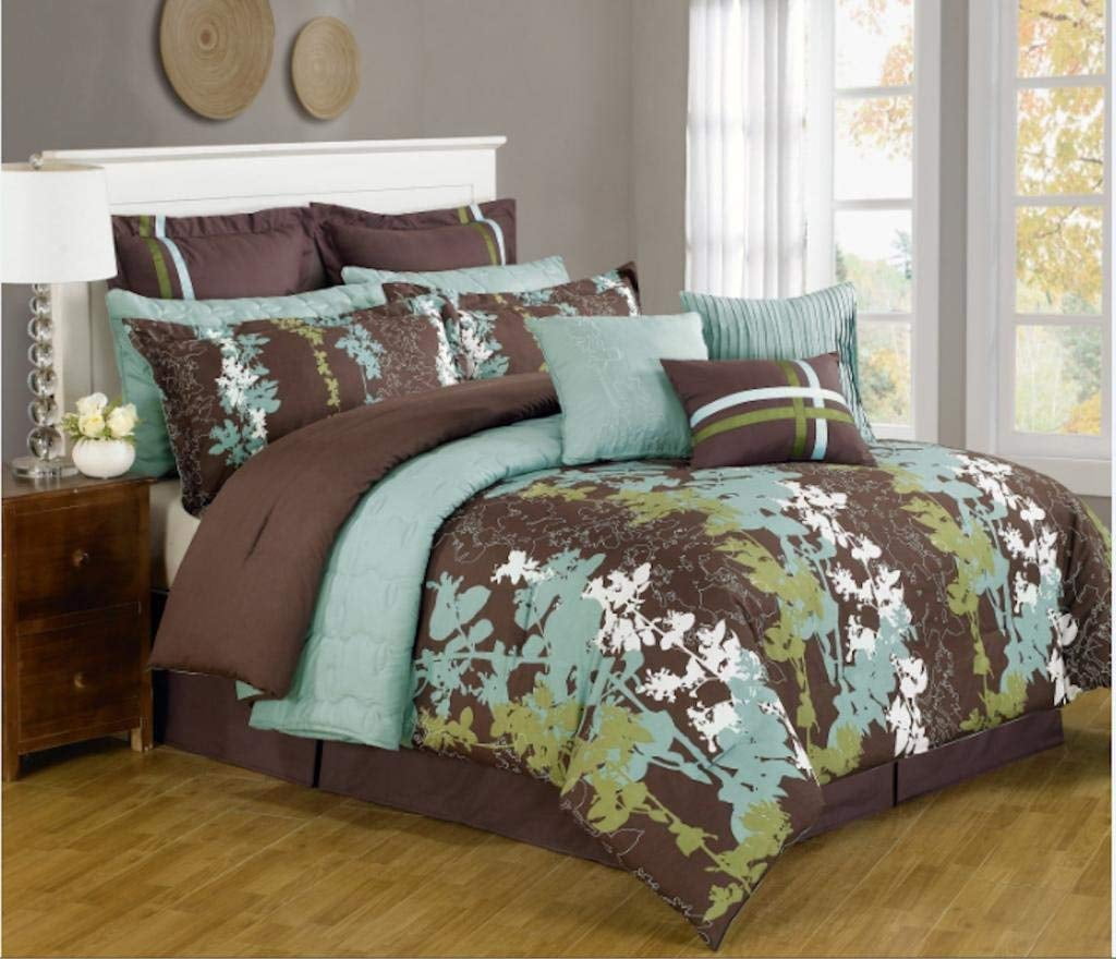 Legacy Decor 3-pc Quilt Bedspread Coverlet Blue /& White Floral Patchwork Design Soft Microfiber King//Cal King Size