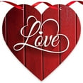 thumbnail image 2 of Valentine's Day Heart Wood Decor, Happy Valentine's Day Hanging Sign 2D Love Wooden Door Signs Heart Shaped Wall Plaque Decor for Wedding Home Bedroom, 8Inch, 2 of 4