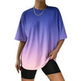 thumbnail image 2 of IROINNID Plus Size Comfy Tops For Women Causal Round Neck Printing Blouse Short Sleeve T-Shirt Summer Tops Spring, 2 of 6