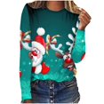 thumbnail image 2 of Pntutb - Camiseta holgada con estampado de moda para mujer, blusa de manga larga, cuello redondo, tops casuales Pntutb Pntutb-1475, 2 of 5
