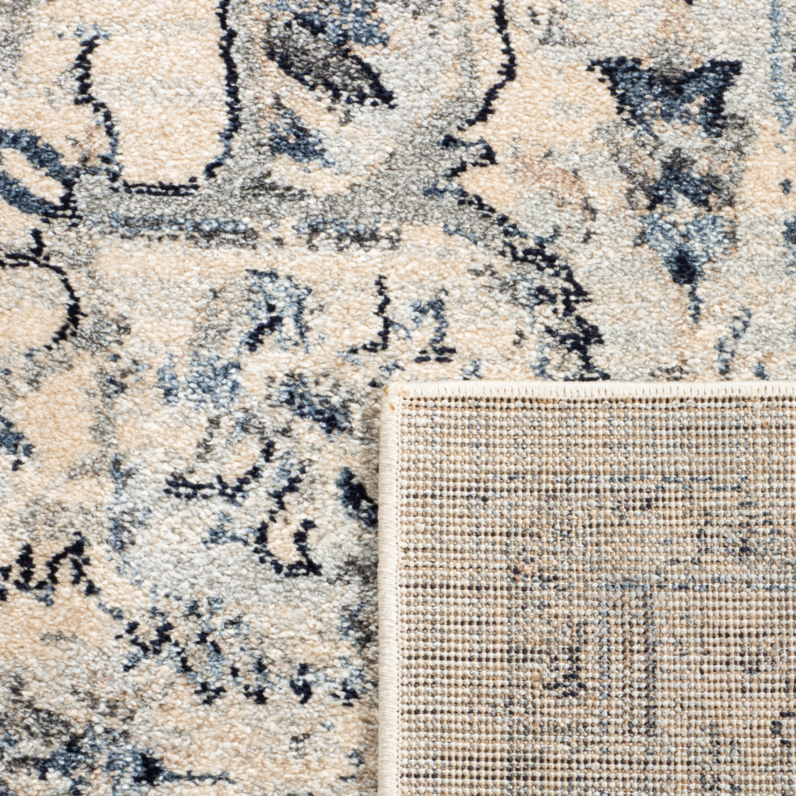 SAFAVIEH Charleston Zharko Floral Area Rug, Ivory/Light Blue, 4' x 6'