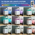 thumbnail image 5 of Danolapsi Modern Nightstand With LED Lights End Side Table With Storage Shelf 4 AcrylicFreestanding Wood Bedside Table For Bedroom Living Room Office Home, 5 of 8