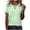 A Green Top, variant on YUGYXL Shirts for Women Short Sleeve Tops Gradient Criss Cross V Neck Summer Casual Travel Work Shirt Going Out A Blue Top S
