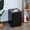 thumbnail image 2 of Vinsetto 3-Drawer Cabinet w/Wheels, Office Storage Drawer Chest Lockable, 2 of 10