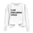 thumbnail image 4 of YWDJ Girls Crewneck Oversized Sweatshirt Kids Fashion Long Sleeve Pullover Tops 1-12 Years White 7-8T, 4 of 6