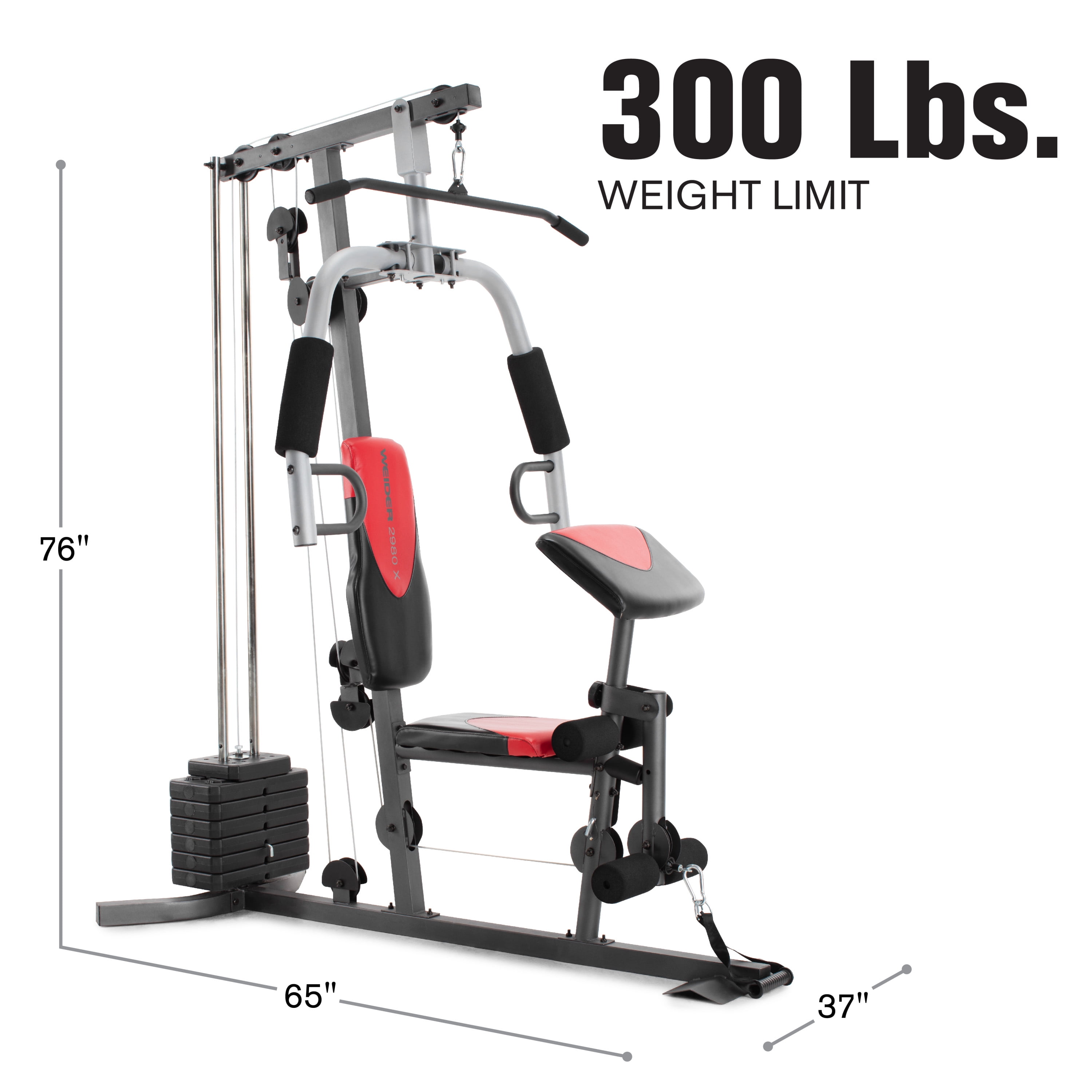 Weider 2980 X Home Gym System with 80 Lb. Vinyl Weight Stack 