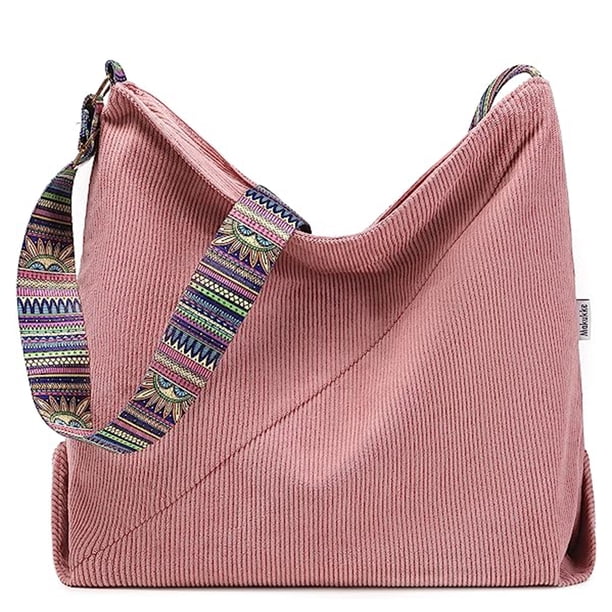 Bolso bandolera grande para mujer, bolso elegante para mujer, bolso Hobo de pana, bolso de hombro a la moda
