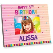 Angle View: Personalized Pink Happy Birthday Frame