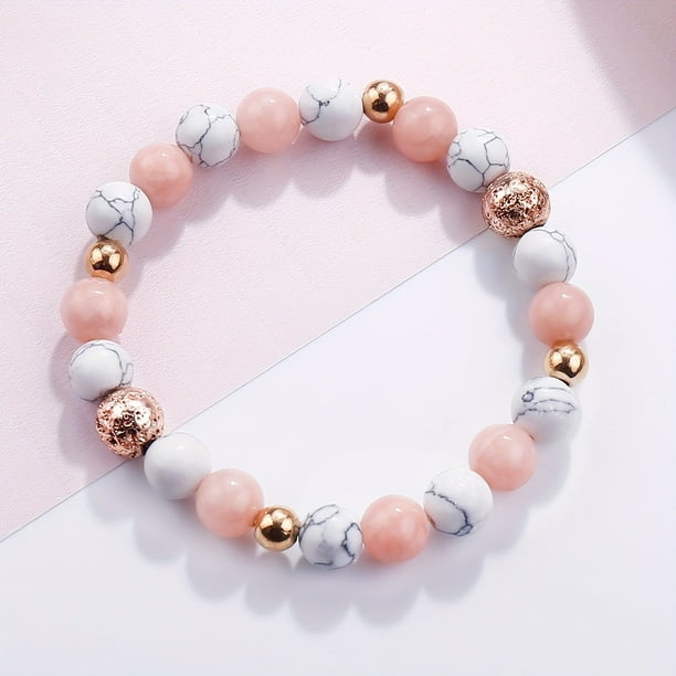 Pulsera de doble capa de piedra blanca de cristal para mujer | Piedras preciosas de emperador coloridas | Cierre de imán | Joyería de moda multicolor | Diseño elegante en capas | 1 pieza