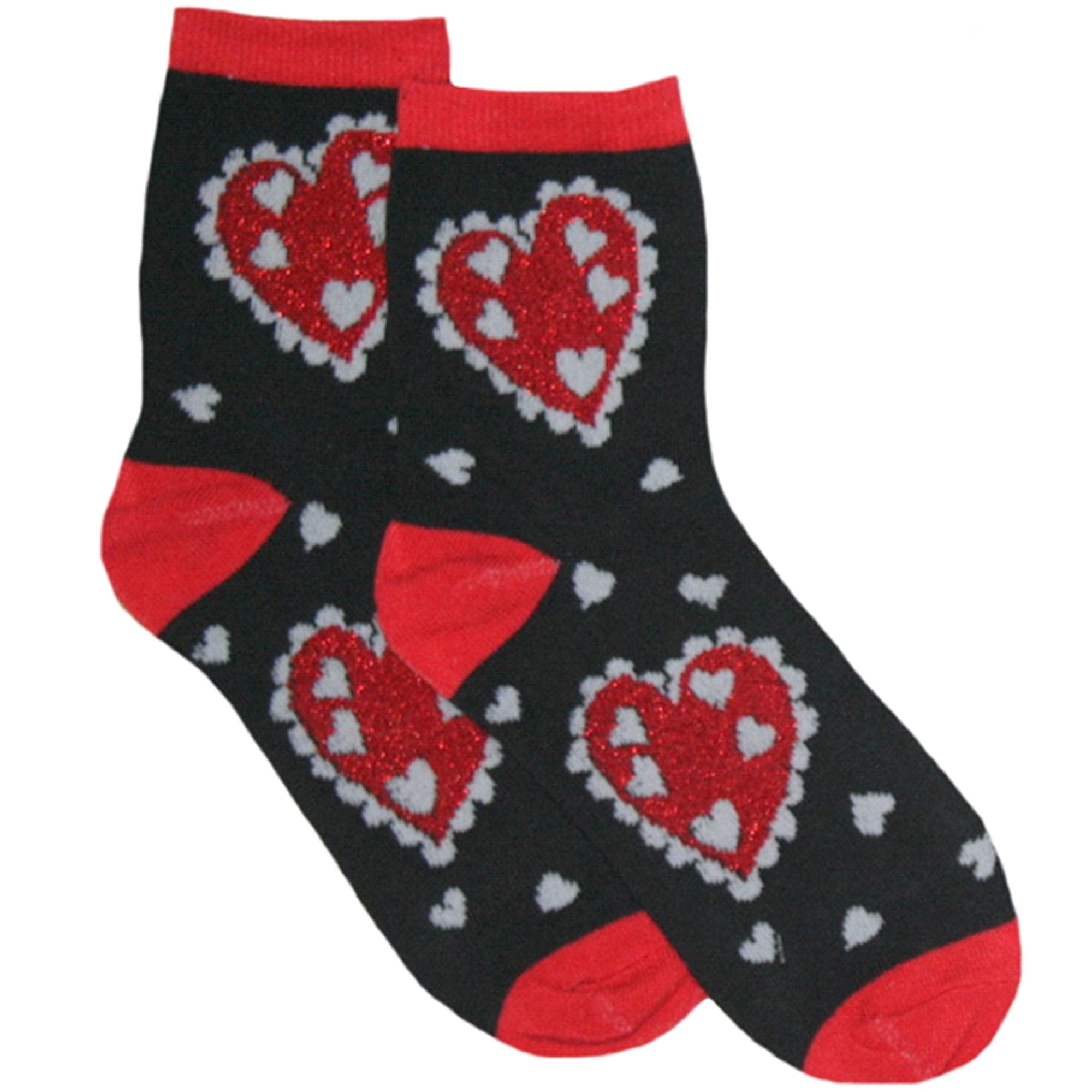 Women's 2pk Valentines Day Crew Socks (Key to Heart)