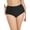 Black Polka Dot, variant on Ocean Blues Women's Plus Size High Waisted Bikini Bottom Full Coverage Swim Bottom