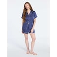 thumbnail image 3 of Joyspun Women’s Stretch Satin Short Sleeve Top and Shorts Pajama Set, Sizes XS-3X, 3 of 6