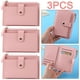 thumbnail image 1 of 3 Uds. Cartera Cuero PU Con Tarjetero Multiranura Color Sólido A La para Mujer () Rosa, 1 of 9