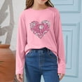 thumbnail image 1 of Blusas y camisas de manga larga con cuello redondo CUHK Top estampado de cuello redondo para primavera y verano Jersey informal Camisa básica de manga larga para niños y niñas Blusa de poliéster para, 1 of 6