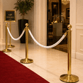 thumbnail image 6 of ABPETE Stanchion Rope, 1.5m/5Ft Barrier Rope Twisted Post Ropes with Snap Hooks for Posts Stands Queue Divider Crowd Control of Hotel, White Golden, 6 of 7