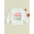 thumbnail image 2 of Luethbiezx Christmas Sweatshirts for Toddler Girls with Letter/Santa Print, 2 of 9