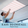 thumbnail image 6 of Pink Striped Fluorescent Light Covers, Modern Farmhouse Pink White Stripes Magnetic Light Covers for Ceiling Lights, Fluorescent Ceiling Shade Filters for Classroom Bedroom Office 4x2Ft x 2PCS, 6 of 8