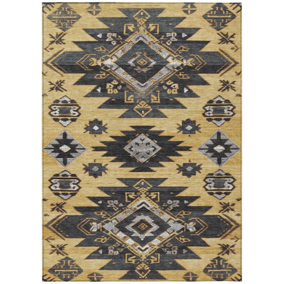 Dalyn Rugs Machine Washable Indoor/Outdoor Chantille Gold 3' x 5' Rug