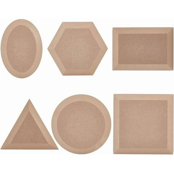 6Pcs 6 Style MDF Wood Ceramic Clay Craft Mold Set Tan 97~138x96~136x15mm 1pc/style