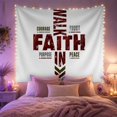thumbnail image 2 of Walk in Faith Within a Cross of Words, Inspirational Rustic Art for Christian Decor Lovers, Faith Journey Decor, Graduation Gift, Tapestry Wall Hanging for Bedroom and Dorm, 2 of 7