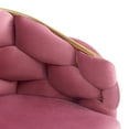 thumbnail image 5 of Elegant Velvet Accent Armchair with Gold Legs & Full Back Support, Pink, 5 of 9