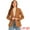 Caramel, variant on Women's Faux Leather Jacket Lapel Collar PU Biker Moto Casual Oversized Blazer L Caramel