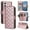 Rosegold, variant on Compatible for Samsung Galaxy S25 Wallet Case, Crossbody Strap PU Leather Folio Phone Cover, Zipper Handbag Purse with Card Holder Lanyard Flip Stand for Samsung Galaxy S25, Rosegold