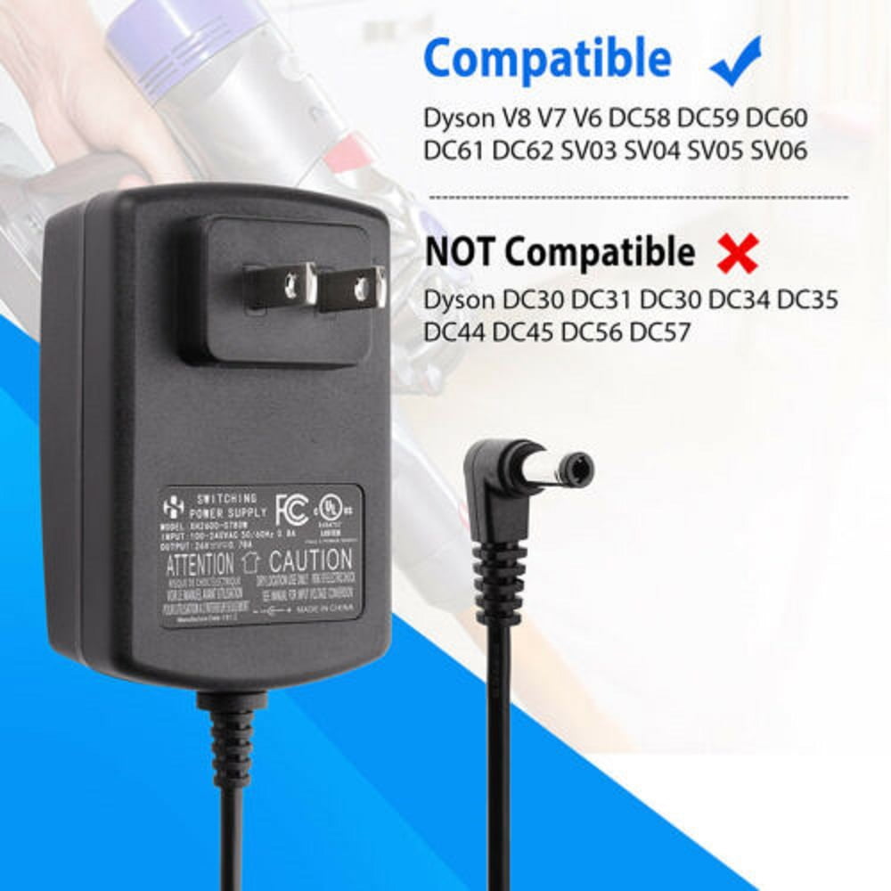 Power Adapter Charger 26V for Dyson Cordless Vacuum V7 V8 DC58 DC61