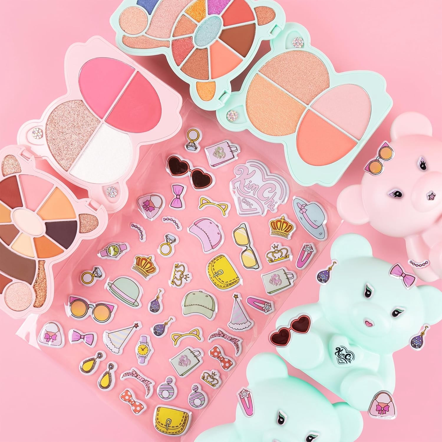 KimChi Chic Beauty Teddy Kim Shadow Palette, 01 Girlfriend Pink, 1.09 oz