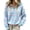 Light Blue #083, variant on Womens Quarter Zip Striped Sweater Oversized Turtleneck Pullover Top, 2XL