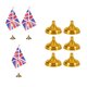 thumbnail image 2 of 48 Pcs Creative Desktop Flag National Country Flag Tabletop Flags Desk Decoration for Home Office (24 Gold Round Base and 24 Britain Flag), 2 of 3