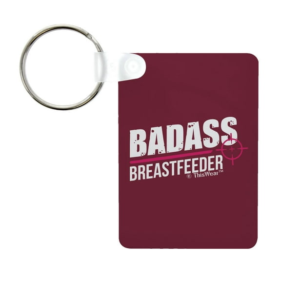 ThisWear Maternity Breastfeeding Awareness Badass Breastfeeder Aluminum Rectangle Keychain