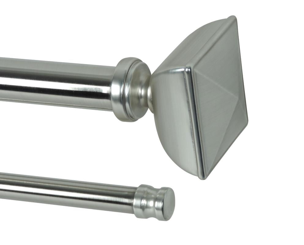36"72" ADJUSTABLE BRUSHED NICKEL DOUBLE WITH 1 INCH DIA. CURTAIN ROD