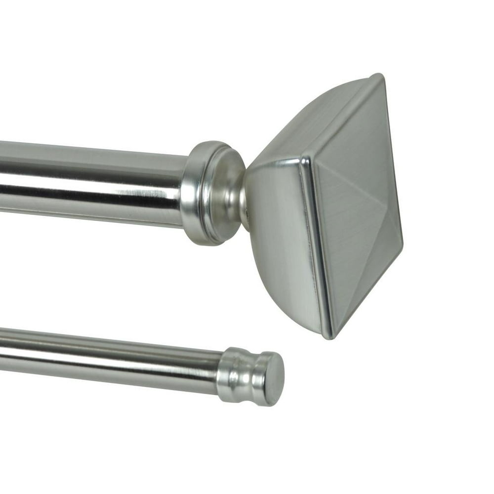 36"72" ADJUSTABLE BRUSHED NICKEL DOUBLE WITH 1 INCH DIA. CURTAIN ROD