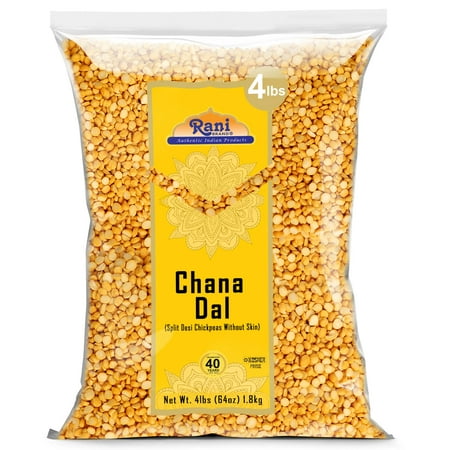 Rani Chana Dal (Split Desi Chickpeas without skin) 64oz (4lbs) 1.81kg ~ All Natural | Gluten Friendly | NON-GMO | Kosher | Vegan | Indian Origin