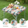 thumbnail image 4 of Pioneer Flower Floral Print Pattern Square Fitted Tablecloth with Elastic Edge,Square Table Cover,Washable Elastic Table Cover for Home Kitchen Party Decor 36"x36", 4 of 6