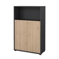 thumbnail image 6 of Tvilum Sign 3-Shelf Adjustable Home Office Bookcase with 2 Doors for Adults, Matte Grey/Jackson Hickory, 6 of 15