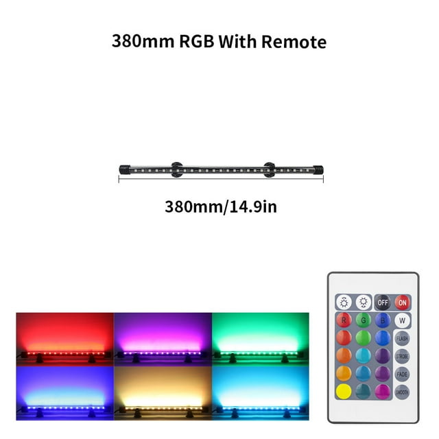 TFixol Remote-Controlled Multicolor LED Aquarium Light for Fish Tanks, Water Plants, and Terrariums (US Plug) - SZD-Q40RM, 16 Colors & 4 Flash Modes