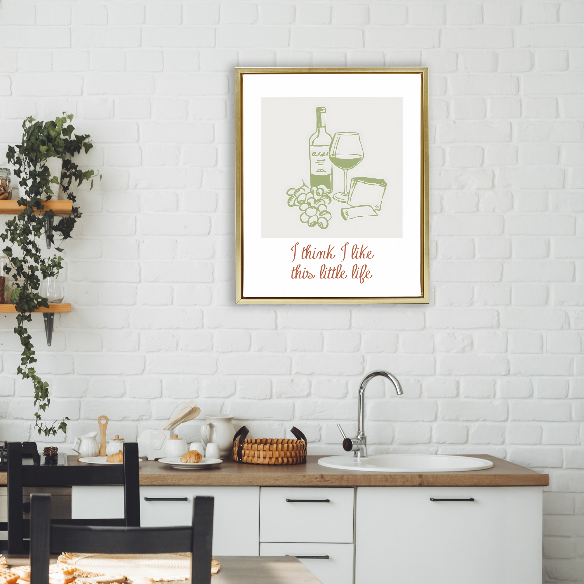 Stupell Industries I Think I Like This Little Life Gold Framed Floater Canvas Wall Art, design by The Prints Vibe