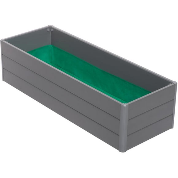 Lit de Jardin avec Terrasse de 44,5 x 16,5 x 11,5 Po - Gris Ardoise