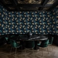 thumbnail image 5 of Peel and Stick Wallpaper Ginkgo Leaf Vine Metallic Gold Midnight Blue Wall Mural 17.7in x 9.8ft Self Adhesive Removable Wall Paper Renter Friendly Wallpaper for Nursery Bedroom Cabinets, 5 of 8