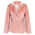 thumbnail image 5 of Xingpeng Velvet Blazer for Women Long Sleeve Open Front Jacket Fall Winter Fashion Business Casual Blazers 2026 Trendy Luxe Pink XXL, 5 of 9