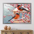 thumbnail image 3 of Designart 'Two Tits Sit On A Snow-Covered Berries Branch ' Traditional Framed Art Print, 3 of 4