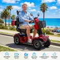 thumbnail image 3 of Xlluproid Heavy Duty 4 Wheel Mobility Scooter for Seniors & Adults,500W Motor,10MPH Max Speed,Stepless Speed & Drum Brake,20° Hill Climbing,USB Port,Remote Key,Adjustable Seat,Red, 3 of 8