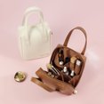 thumbnail image 2 of Bolsa de cosméticos para mujer, portátil, de gran capacidad, para guardar brochas de maquillaje, lápiz labial, de viaje, de tamaño pequeño, para lavado, bolso de mano, 2 of 5