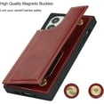thumbnail image 4 of for iPhone 12 Mini Luxury PU Leather Case with Card Holder,[3 Card Slots],Double Magnetic Clasp Stand Function Back Wallet Case Flip Durable Protective Case for iPhone 12 Mini 5.4",Wine Red, 4 of 16