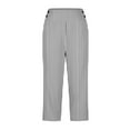 thumbnail image 6 of Miluxas Women's Plus Size Capri Pants Striped Print High Waist Stretchy Comfy Casual Capris Loose Wide Leg Crop Sweatpant White XL(XL), 6 of 7