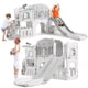 thumbnail image 1 of Yeshouse 8 en 1 juego de tobogán para niños de 1 a 3 años, juego de niños al aire libre con tobogán, escalador, túnel, aro de baloncesto, 1 of 8