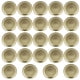 thumbnail image 1 of Tapas divididas redondas doradas de 70 mm para frascos de boca ancha: paquete de 24 sellos para almacenamiento de frascos de conserva, 1 of 8